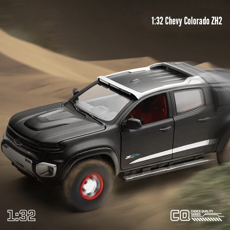 

1:32 Chevrolet Chevy Colorado ZH2 Pickup Alloy Car Toy Car Metal Collection Model Car Sound and light Toys For Children