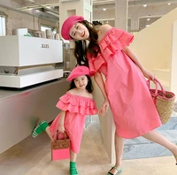 2022 mother daughter matching dressess girls boutique outfits womens summer dress parent child pair look cute clothing frock