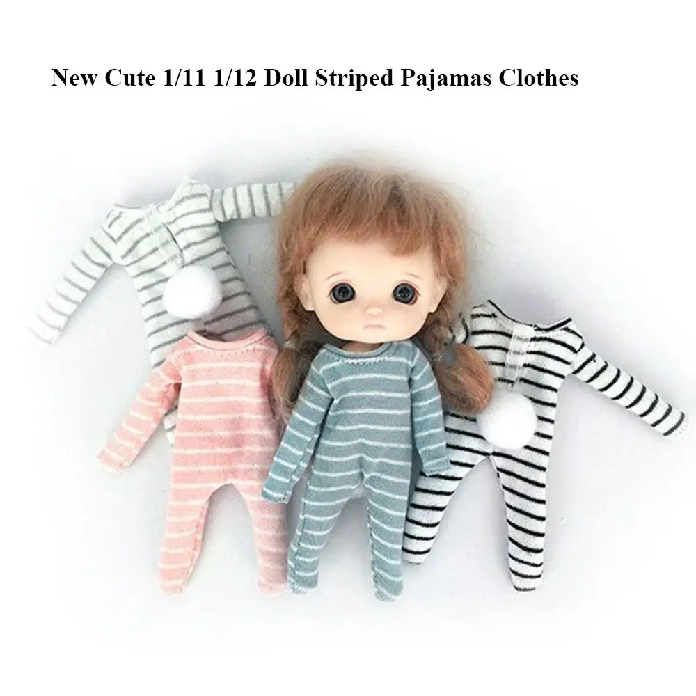 

Doll Accessories for ob11 obitsu 11 Doll Sleep Clothes 1/111/12 Doll Clothes Doll Striped Pajamas New Cute Clothes