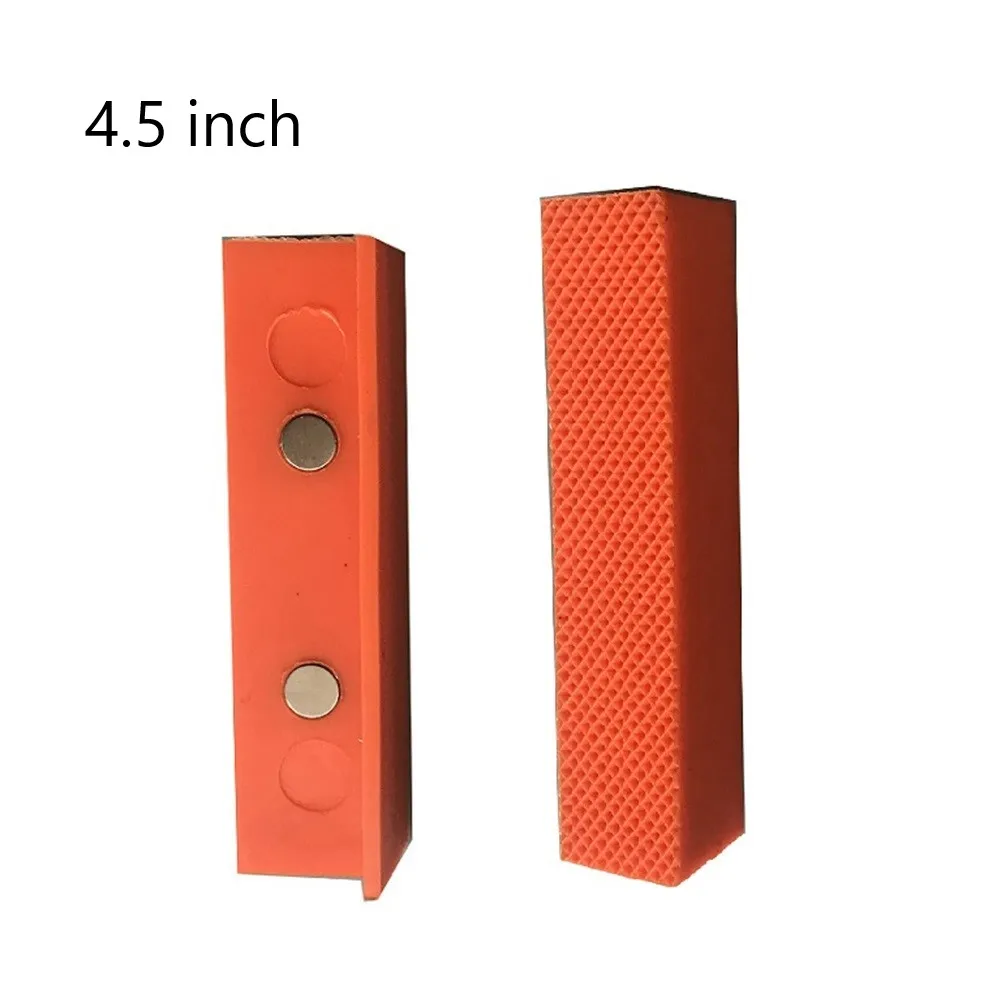

2pcs 4.5/6 Inch Magnetic Soft Jaw Pad Rubber For Metal Vise Bench Machine Tools Holding Wood Metal Plastic Tubing Threaded Items