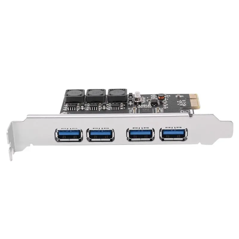 Фото Контроллер USB 3.0 с 4 портами, плата расширения PCI Express (PCIe) 3X, 4x USB 3.0, дополнительная карта USB 3.0 №2