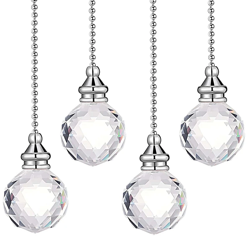 

Crystal Pendant Pull Chains Ceiling Fan Chain Extension Crystal Prism Chain Extender For Bathroom Ceiling Light Fan