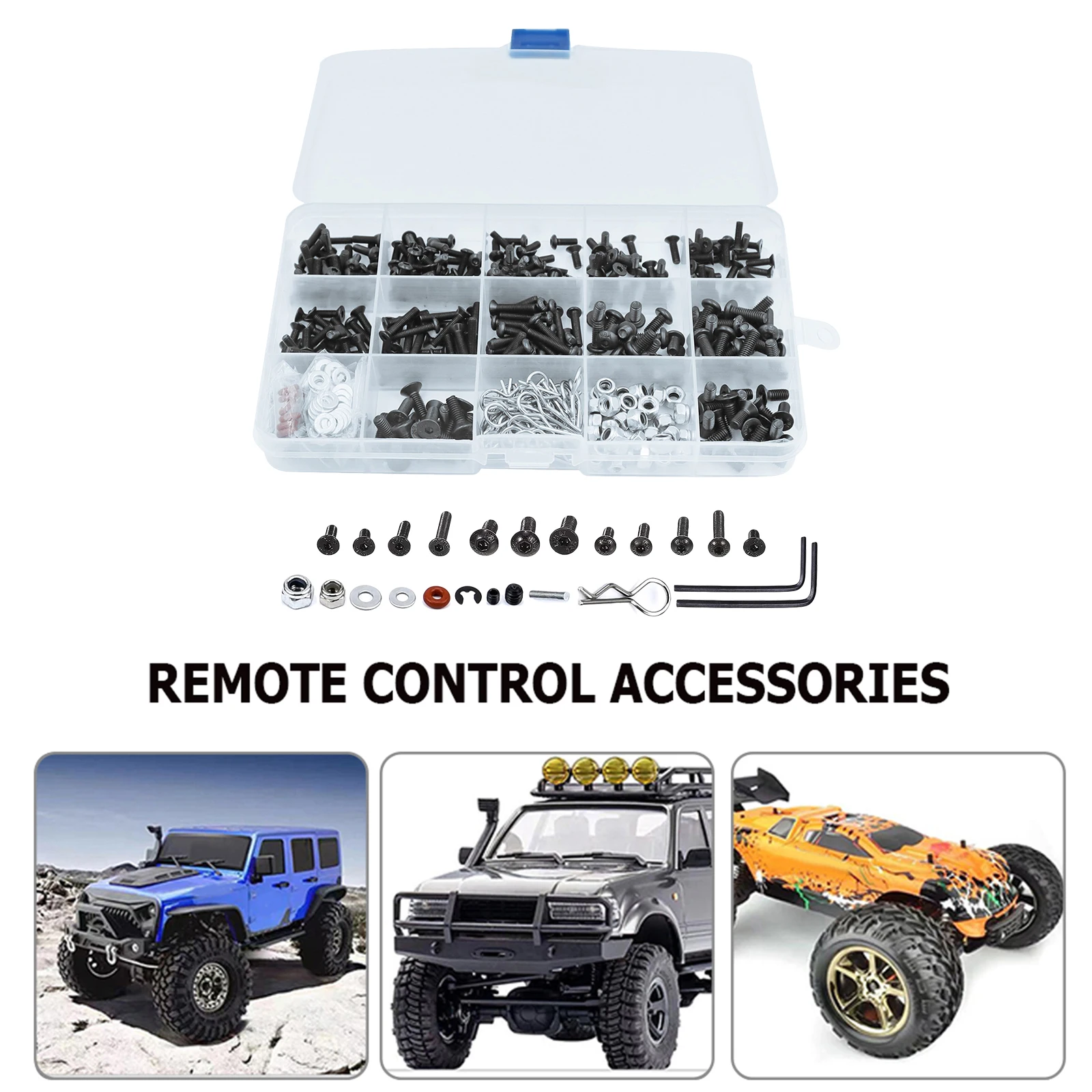 

Универсальный металлический комплект винтов для радиоуправляемых автомобилей, 537 шт., крепежные элементы для HPI Losi 1/8 1/10 1/12 1/16, аксессуары дл...