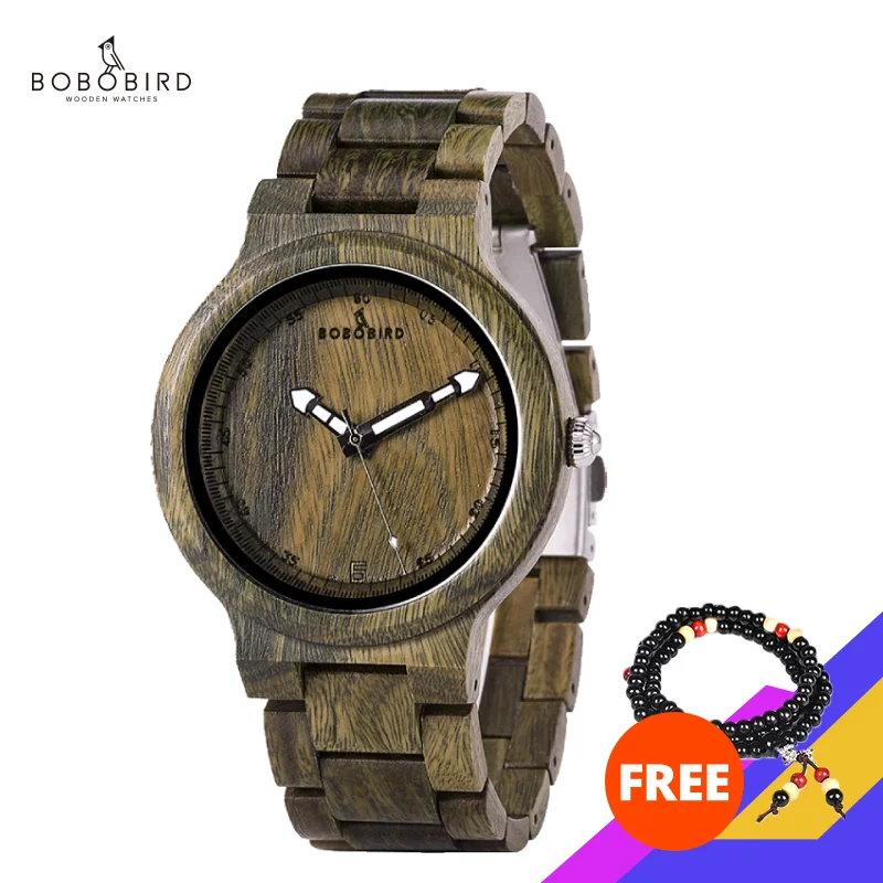 

2022 New Wooden Men Watches Handmade Luxury Wood Quartz Wristwatch BOBOBIRD Top Brand Timepieces In Wooden Gift Box Customize