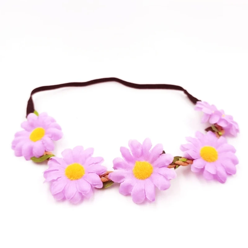 Цветочный венок с ромашками эластичная повязка на голову головной убор цветком