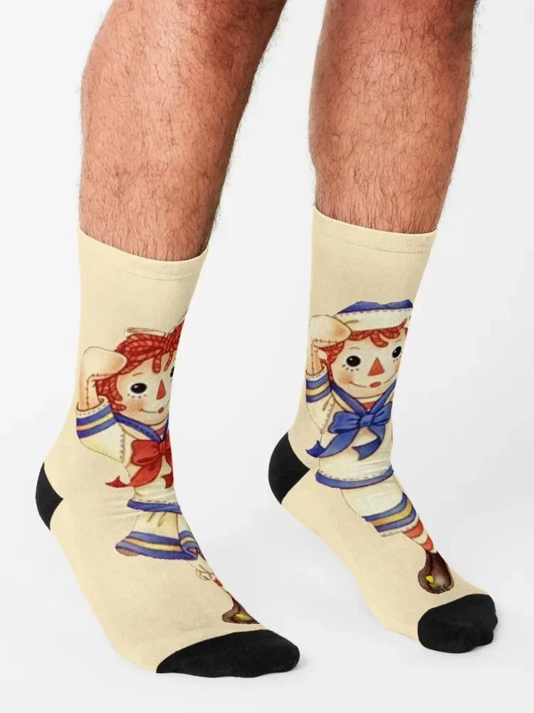 Носки Raggedy ann and andy спортивные чулки нескользящие носки kawaii женские и мужские