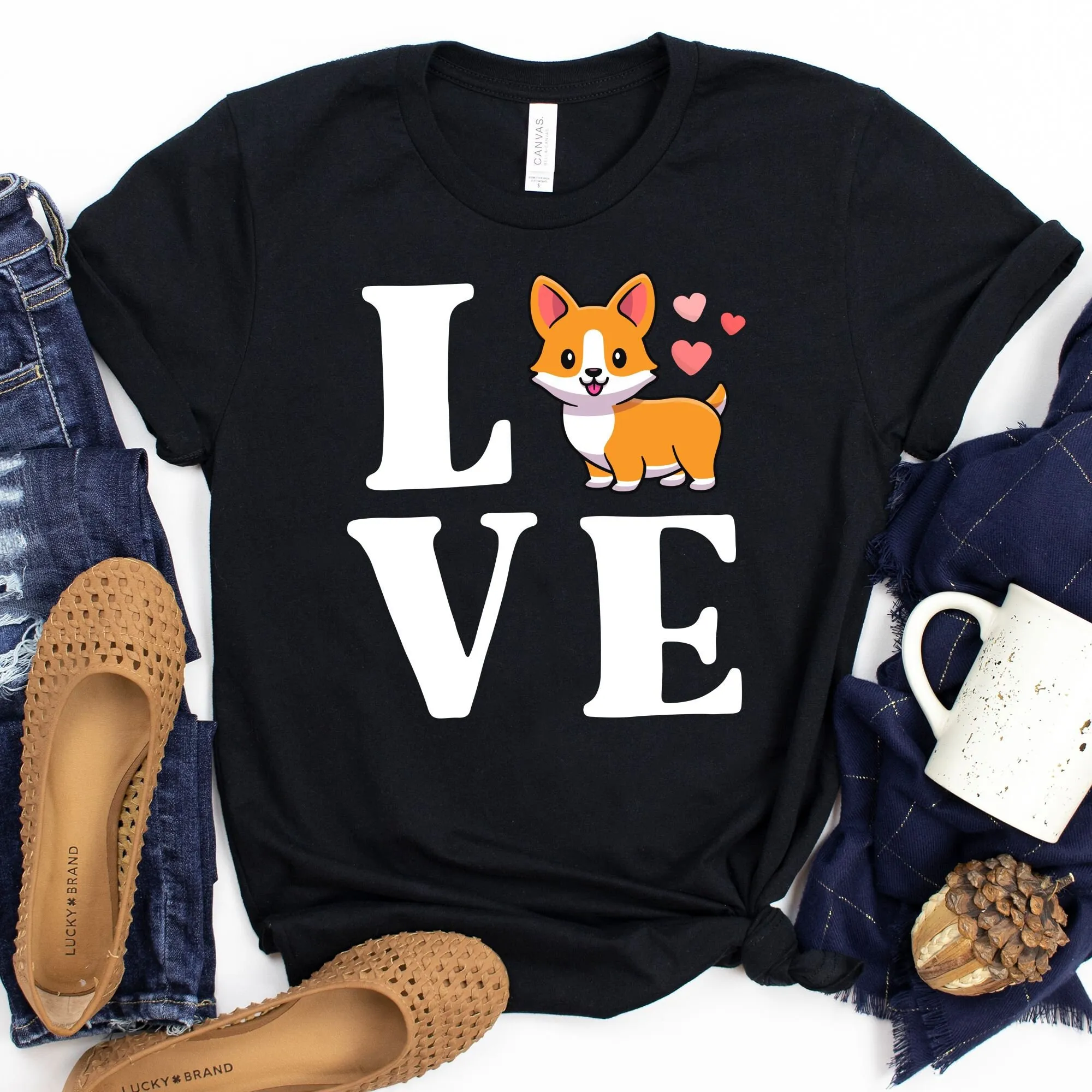 Футболка Love Pembroke Welsh Corgis Corgi Mom Lover для женщин