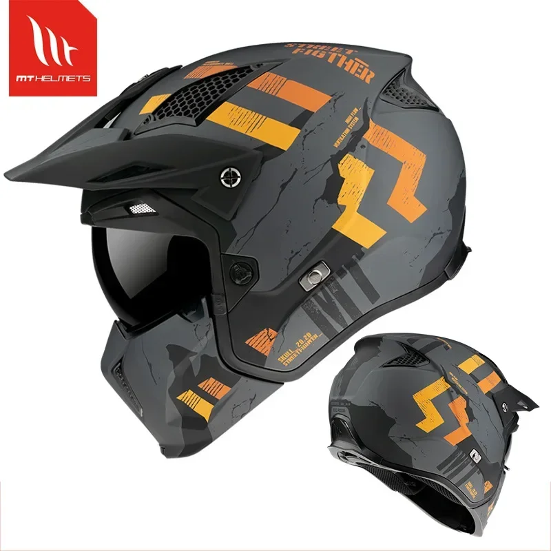 Street Fighter sv Twin Gold Silver Chrome Полнолицевые шлемы Мотоцикл для мотокросса бездорожья