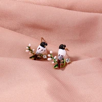 2022 new fashion colorful stud earrings cute animal bird earrings for women anniversary gift jewelry accessories free shipping
