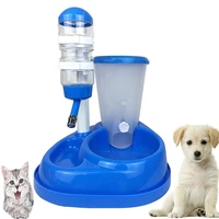2 in 1 pet cat dog automatic watering device water drinker dispenser food stand hamster feeder for dog bowl bottle fountain drin