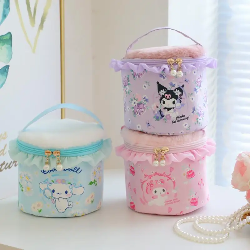 

Sanrio Kuromi MyMelody Cinnamorol Portable Lovely Large Capacity Portable Kawaii Cosmetic Bag Wash Bag Storage Anime Gift