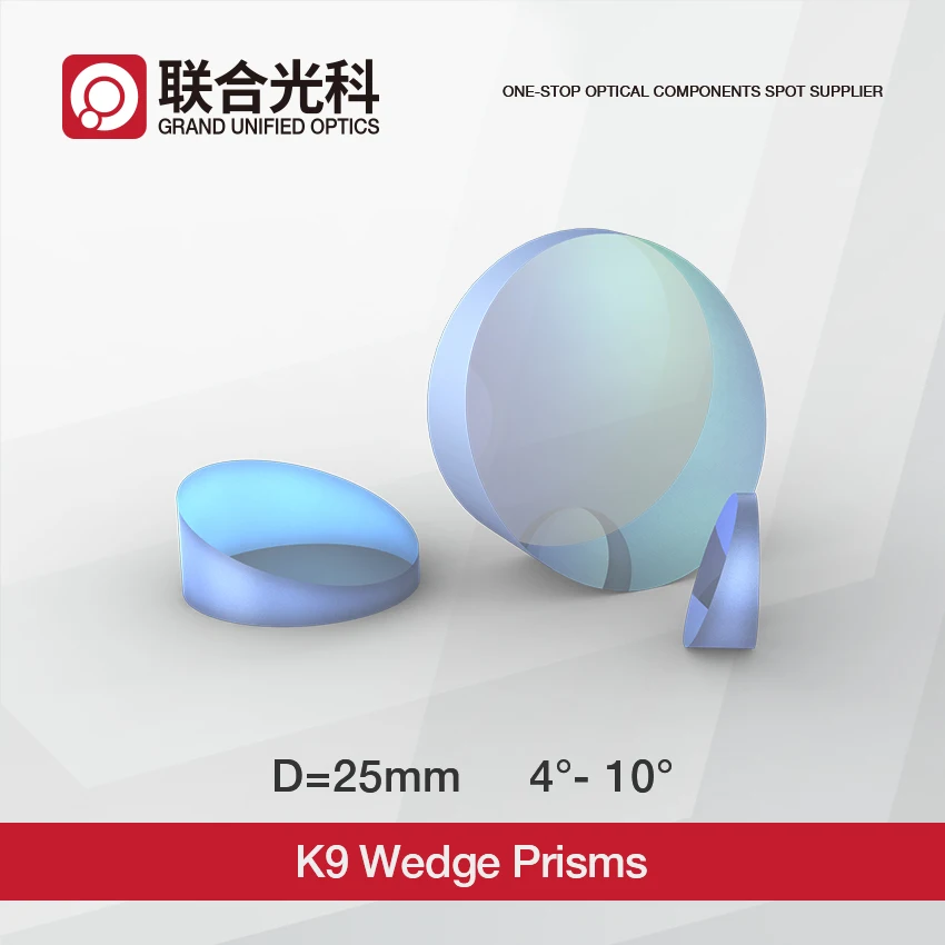 

K9 Optical Glass Wedge Prisms With Broadband VIS NIR SWIR AR Coating Diameter 25mm