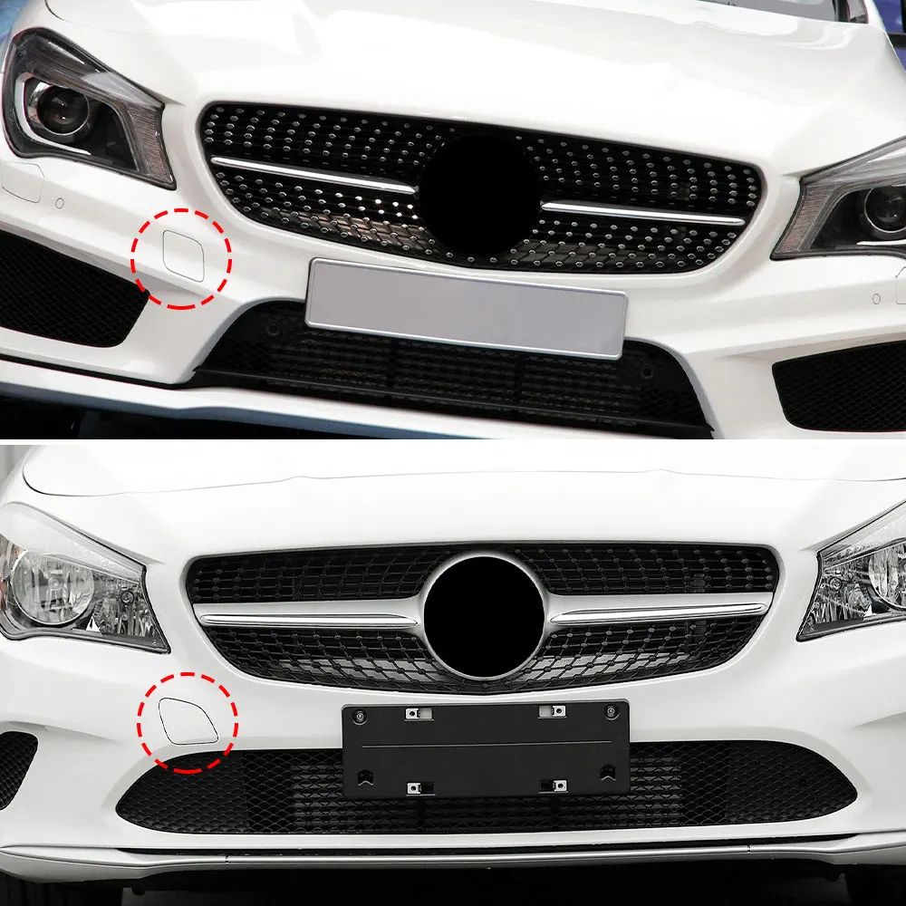 Фото Для Mercedes W117 передний бампер автомобиля, крышка фаркопа, белая крышка для Benz CLA Class 2014-2019 C180 CLA180 CLA200 CLA220 CLA250 CLA300 №5