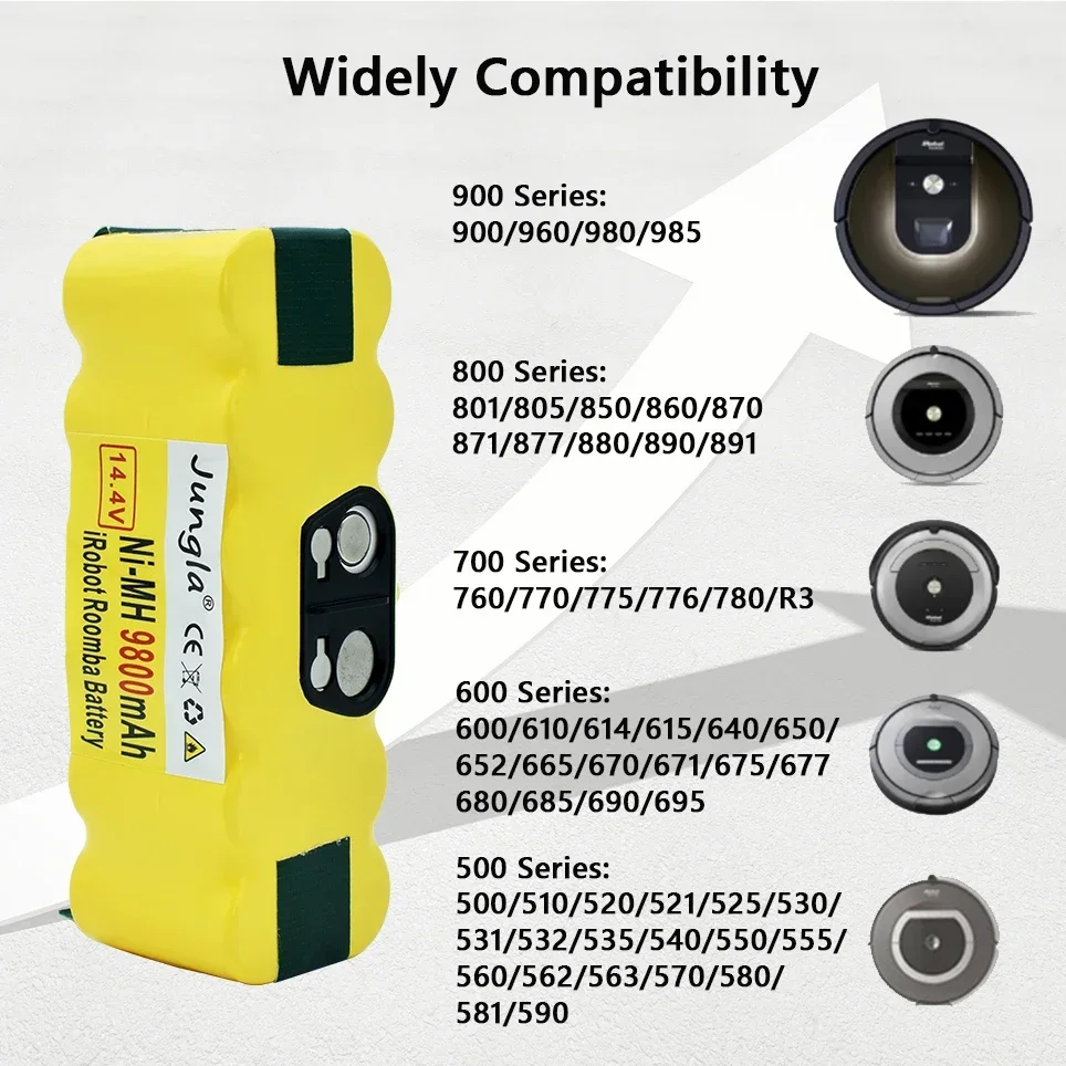 Ersatz 9800 мАч Ni-Mh Акку Für IRobot Roomba 500 600 700 800 Serie 536 555 560 580 620 630 650 760 770 780 790 870 880