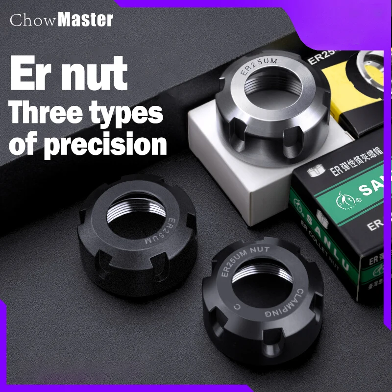 

ER8/ER11/ER16/ER20 /ER25/ER32/ER40 A/M/UM 1PC Type ER Collet Chuck Nut For CNC Lathe Milling Cutter Router Bit Holder