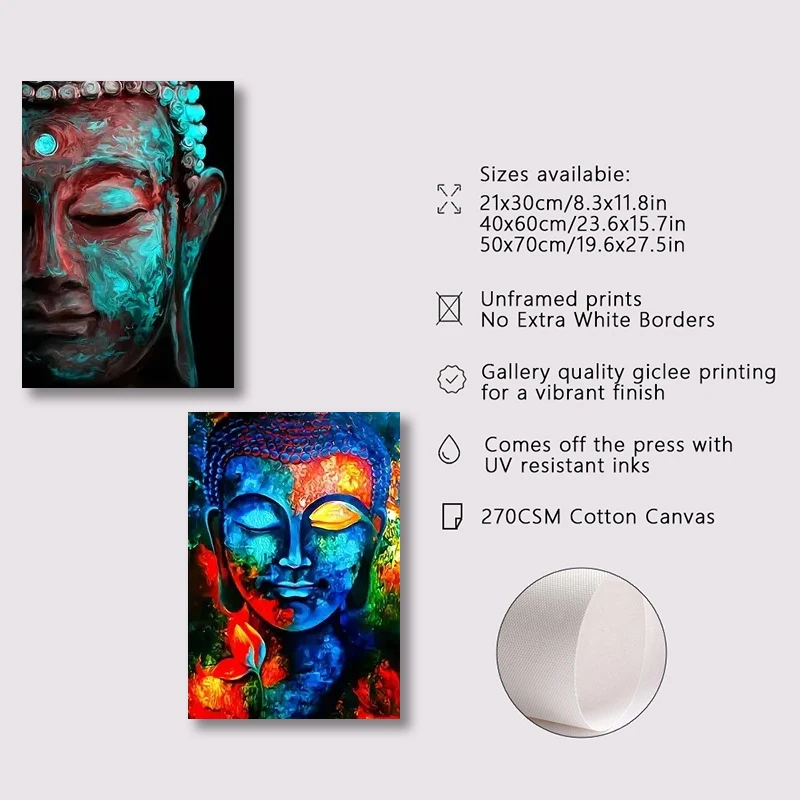 3 шт. буддистская почтовая картина будды