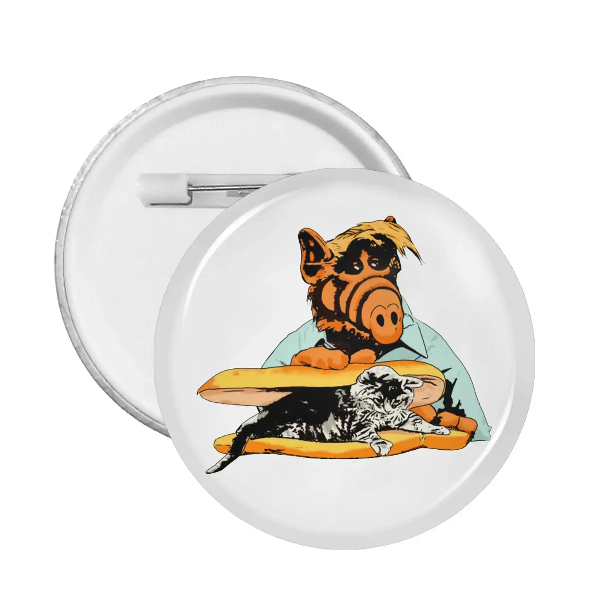 

Значки Kitty "сэндвич-альф" для инопланетных тв-шоу, броши Melmac для шляпы, лацкана, мягкая пуговица, булавка, подарок, аксессуары для одежды