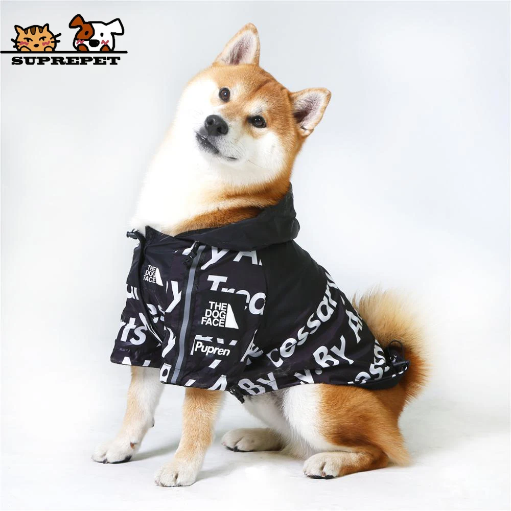 

SUPREPET Windproof Waterproof Dog Jacket Sports Letter Print Jacket Fashion Dog Vest Suitable for French Bulldog Pet Dog Clothes