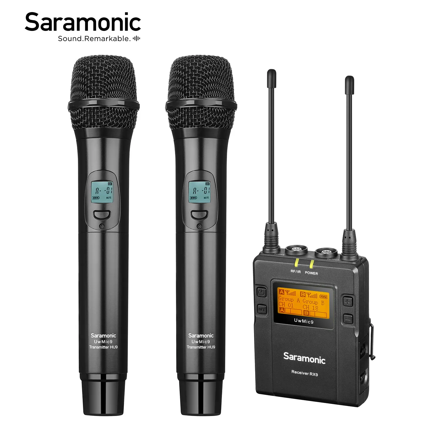 

Saramonic UwMic9 Kit4 HU9 UHF Wireless Lavalier Microphone System for Canon Nikon Sony DSLR Camcorder Video Camera Interview