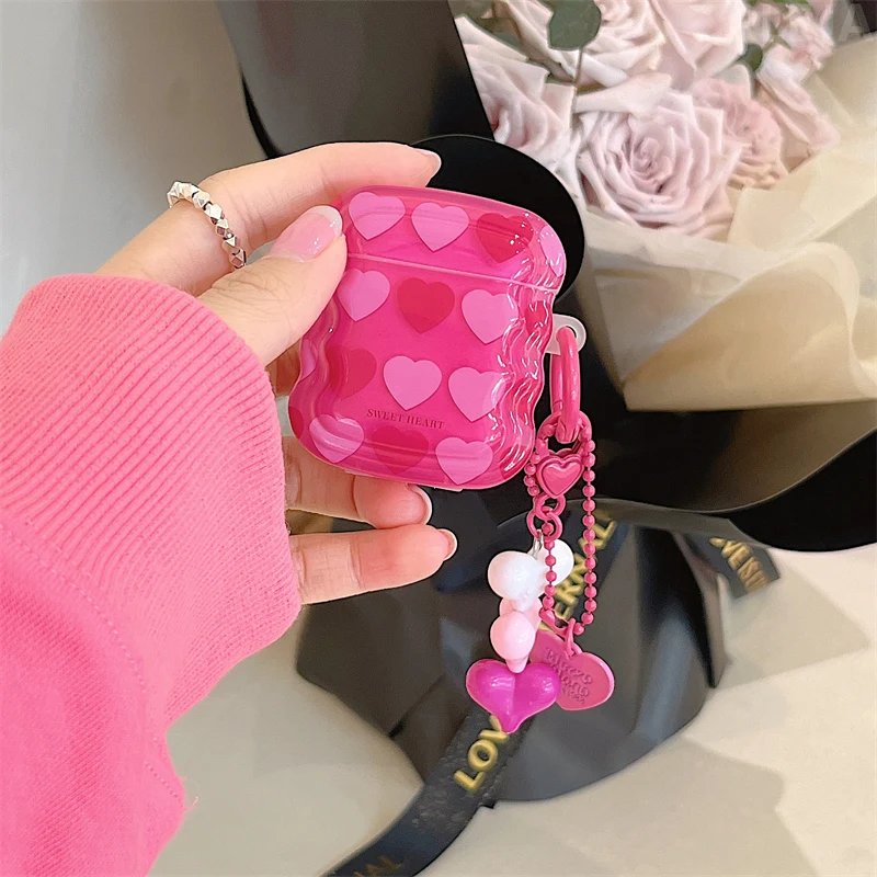 

Fashion Girly Pink Love Hearts Puff Earphone Case For Apple Airpods Pro 3 2 1 Headphone Cover For Airpod 1st 2nd 3rd Pro Cases