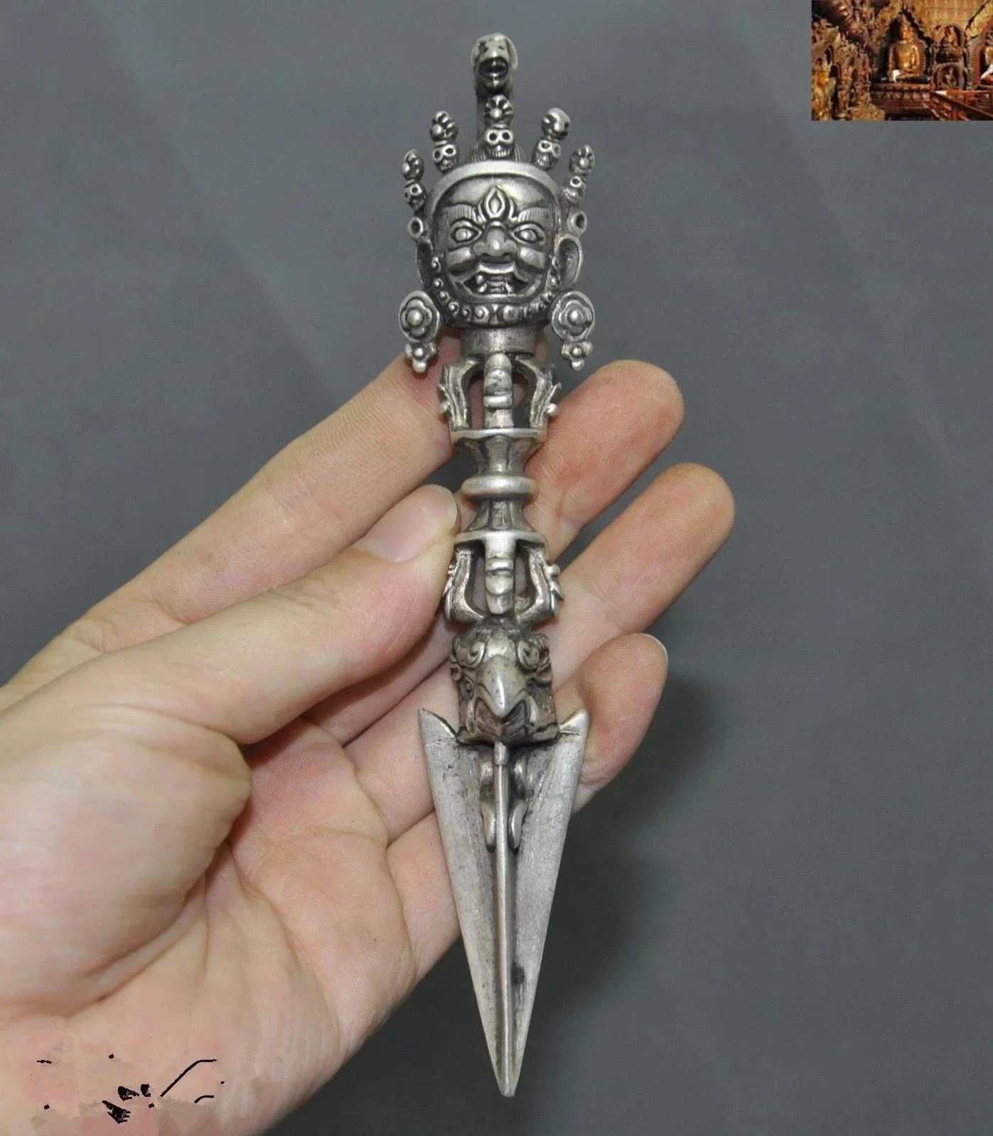 Тибетский буддизм Тибетское серебро Бог Махакала Ваджра Пхурпа Кинджал