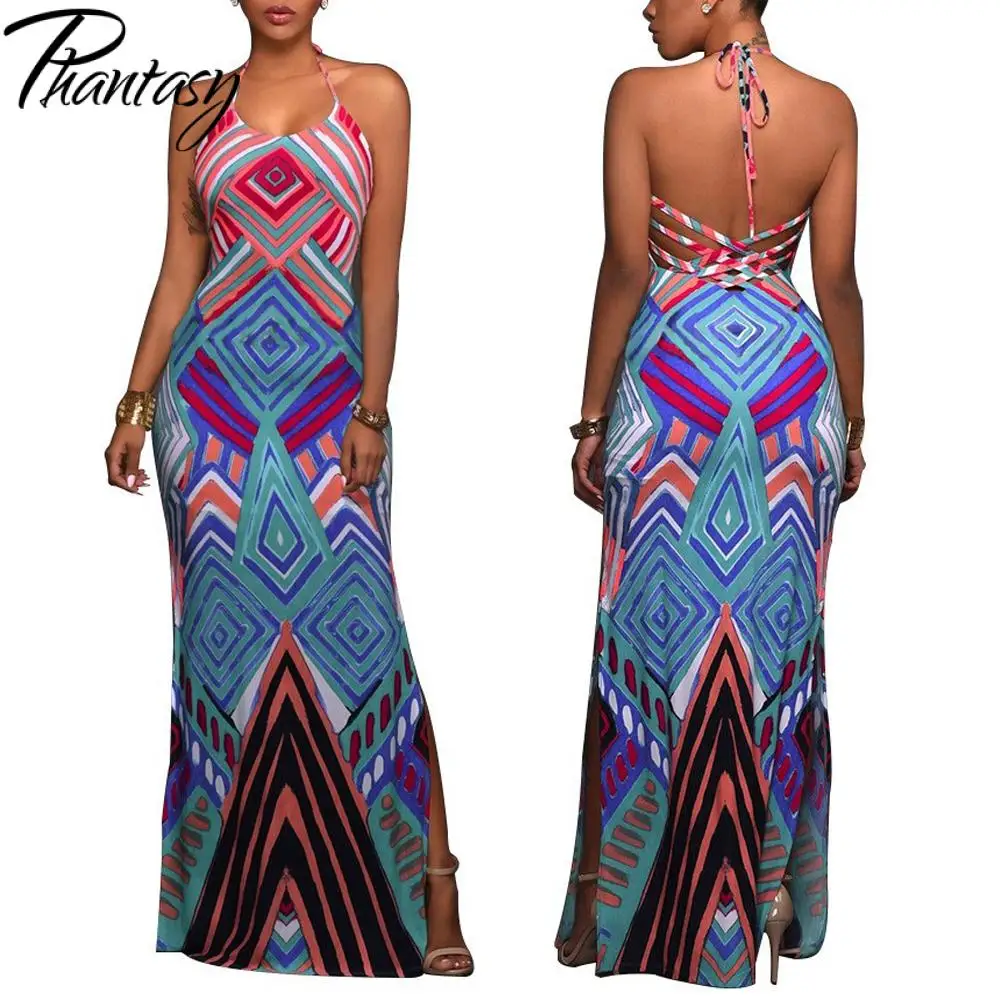 Длинное платье Phantasy в богемном стиле женское без рукавов на шнуровке винтажное