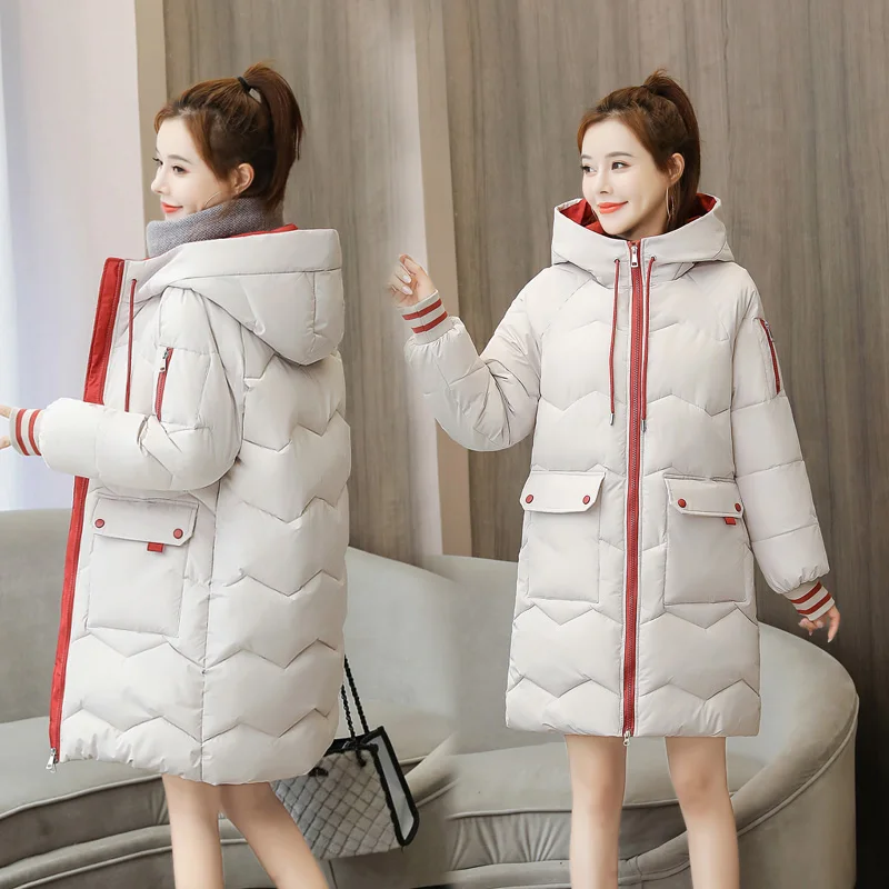 Winter Jacket Sustans Women Parkas 2022 New Snowsuit Fashion Korean Loose Long Sleeves Coats Hooded Large Size Bread Clothes