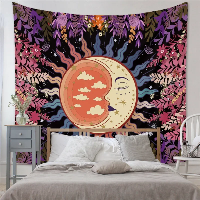 Tarot Brand Mysterious Tree of Life Mushroom Forest Sun and Moon Decoration Tapestry Bohemian Home Dorm Dream