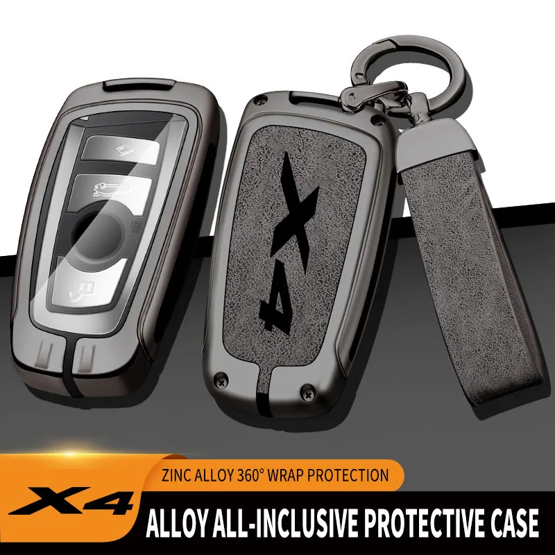 

Zinc Alloy Leather Car Key Case Cover Shell Fob For BMW X4 Remote Control Protector Car Accessories For Bmw X4 X3 Car Key Cover