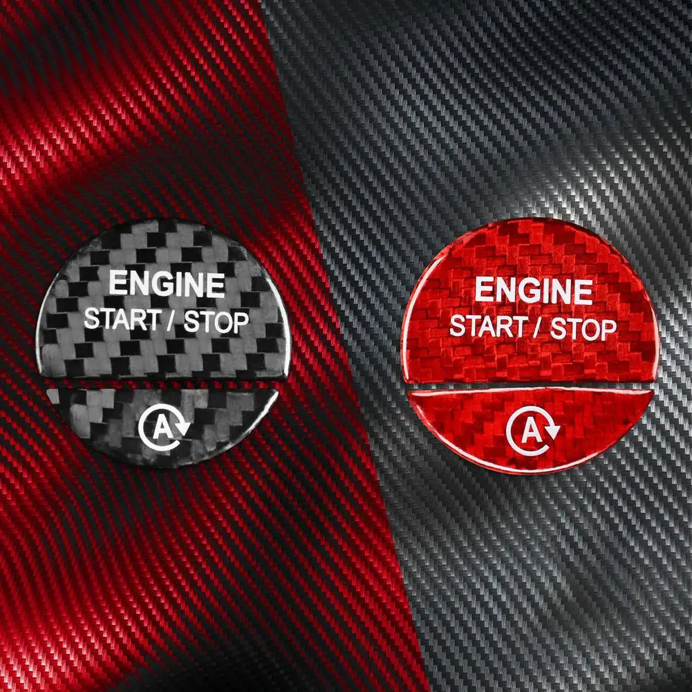 

2pcs Carbon Fiber Engine Start Stop Button Cover Trim Sticker Auto Parts Compatible For Benz C S Class W206 W223 2021 2022+