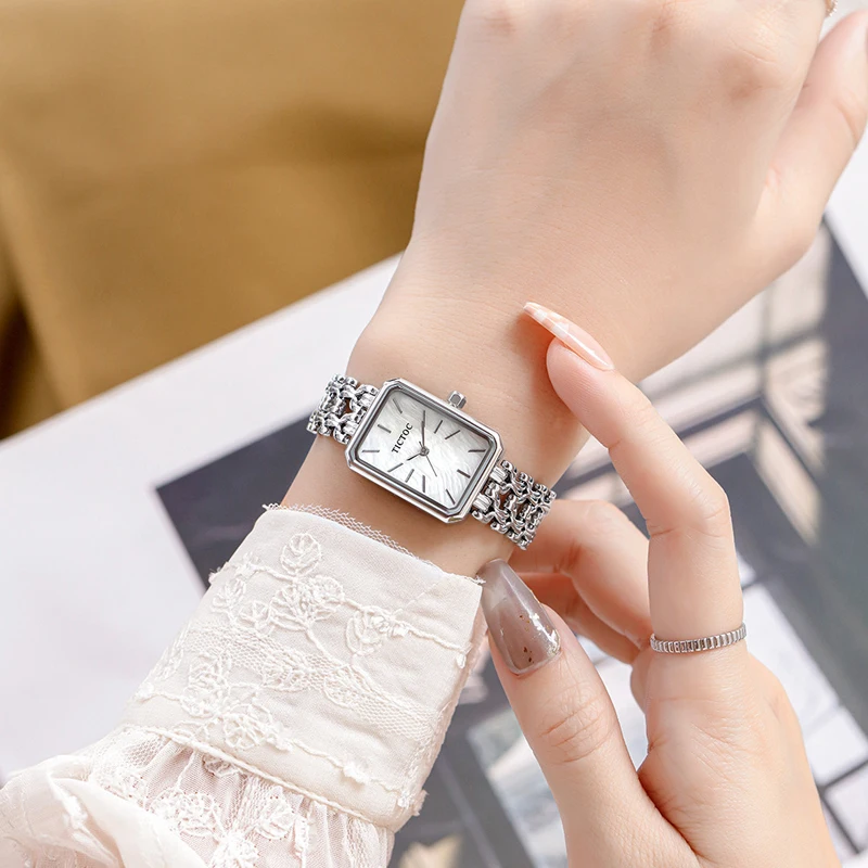 Light luxury Waterproof Women's Watch Fashion Minimalism Square Stainless Steel Band Quartz Wristwatch Beautiful Female Clock enlarge