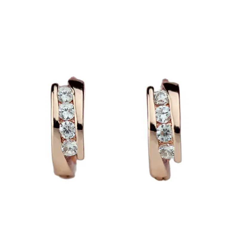 Лидер продаж, серьги из розового золота 585 пробы, круглые висячие серьги-подвески из натурального циркония, висячие серьги, модные ювелирные украшения для свадьбы A055