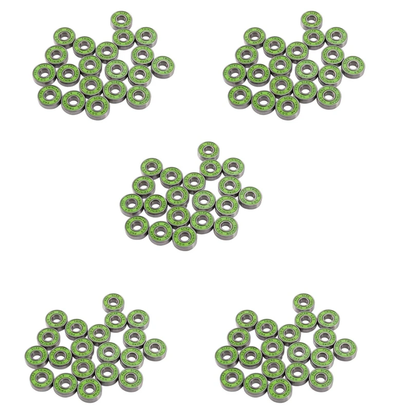 

100Pcs 608 2RS Ball Bearings, ILQ-9 High-Speed Bearings For Skateboards, Inline Skates, Scooters, Green