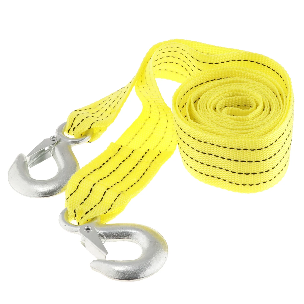 

3 Meters Automotive Car Towing Trailer Strap Rope with Heavy Duty Nylon Yellow