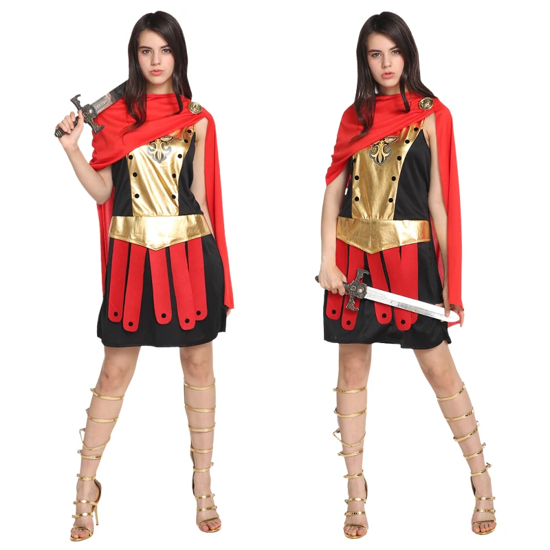 

Adult Women Ancient Roman Soldiers Cosplay Costume Halloween Greek Warrior Gladiator Costume Carnival Mardi Gras Fancy Dress