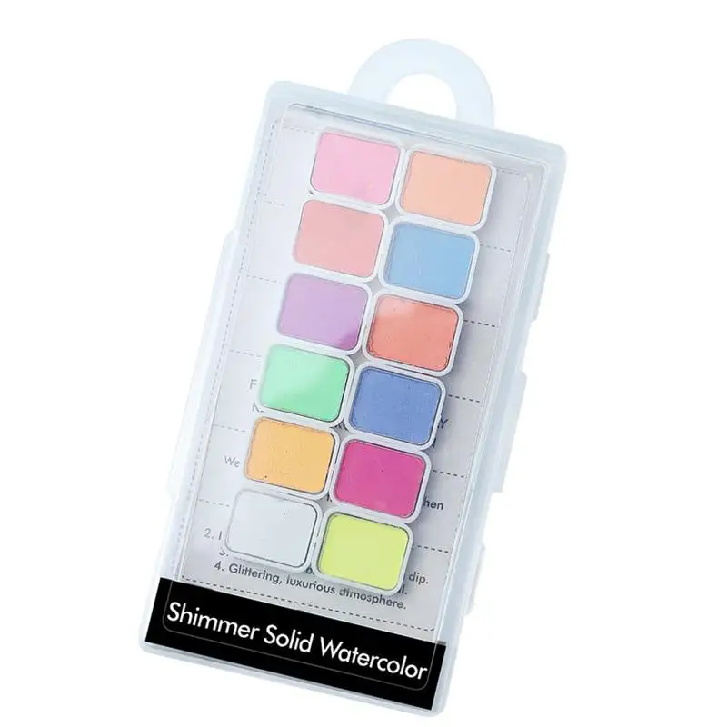 

Solid Watercolor For Nail Solid Glitter Nail Paint Manicure Solid Pearlescent Watercolor Paint Set Full-Color Special