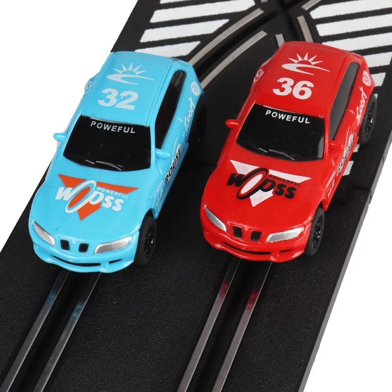 Analoge Slot Car Racing R8 Politie 1 43 Set Elektrische Coche Gift Kids Voor Scalextric Compact Carrera Gaan Ninco Scx auto Speelgoed