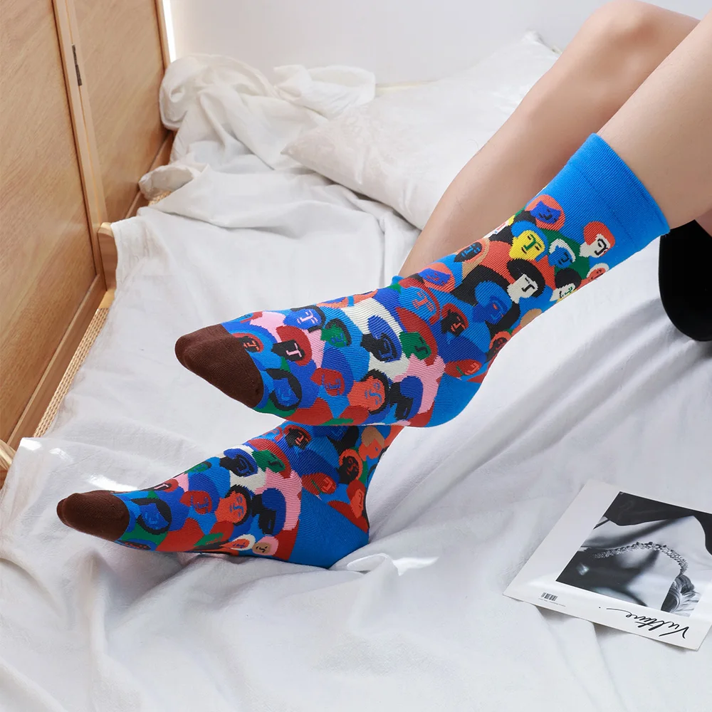Original Socks Men's Mid-Tube Socks Cartoon Ins Tide Basketball Socks Tide Brand Women's Sports Fitness Stockings Designer Socks