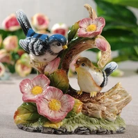 ceramic flower bird lovers figurines home decor garden ornament crafts room wedding decoration gift porcelain animal figurine