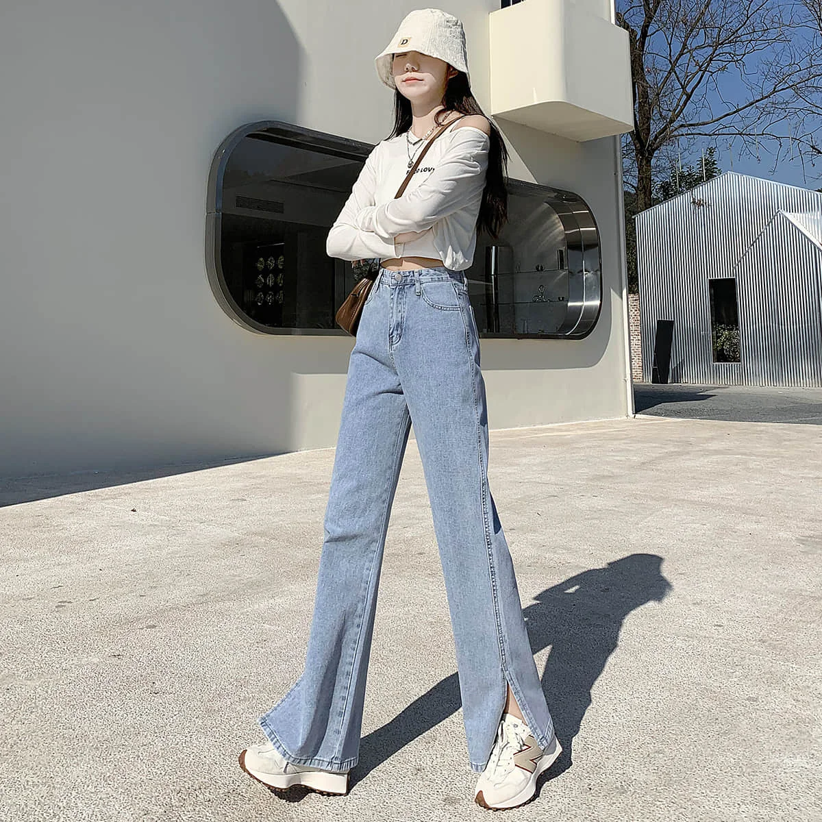 Woman Classic Jeans Luxury Brand Acne Ac Studios Girls Street Fashion Pants High Waist Jeans Washed Denim Full Jeans for Lady