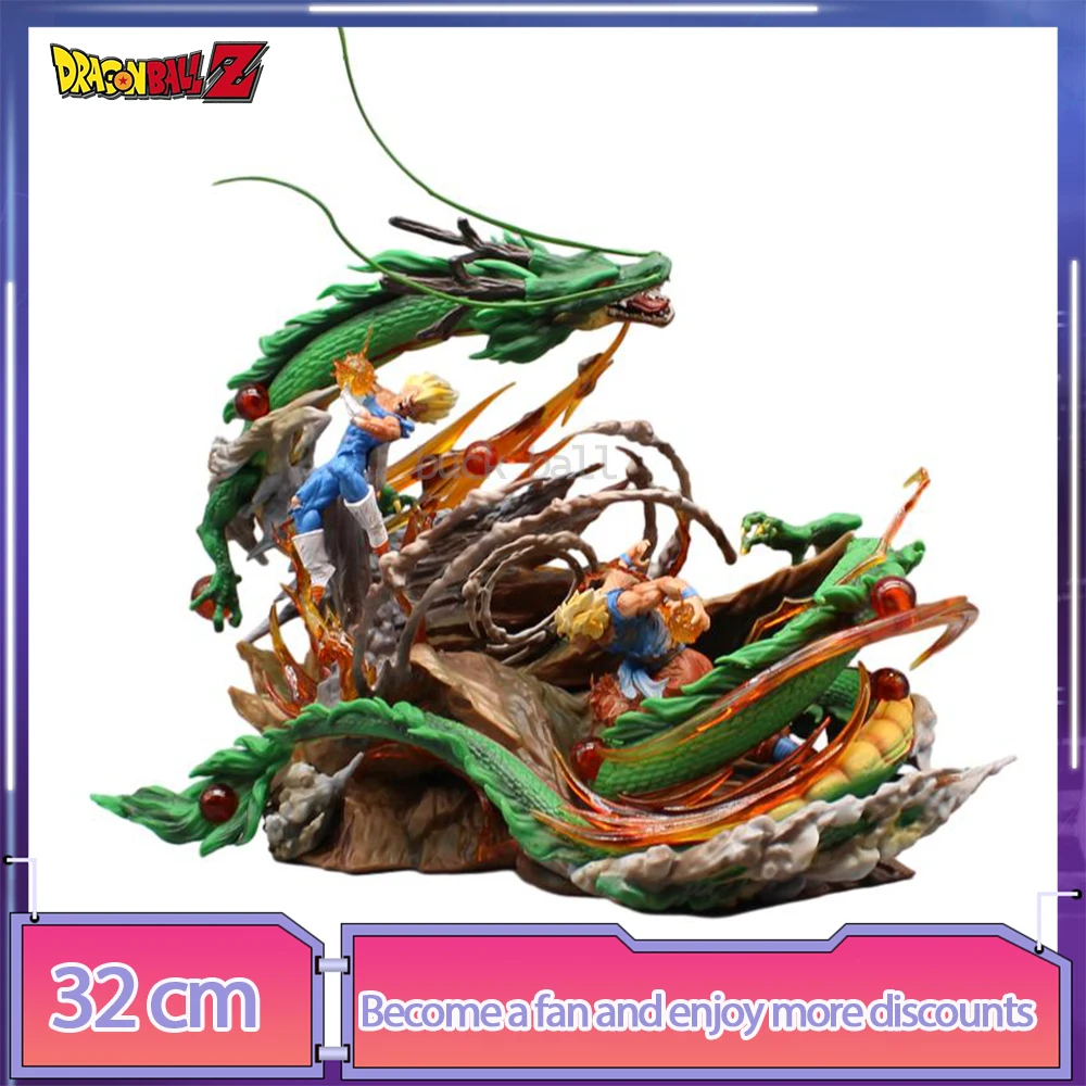 

32cm Dragon Ball Z Vegeta Anime Figure Majin Vegeta Vs Son Goku GK Figures PVC Statue Model Doll Figurine Room Decoration Toys