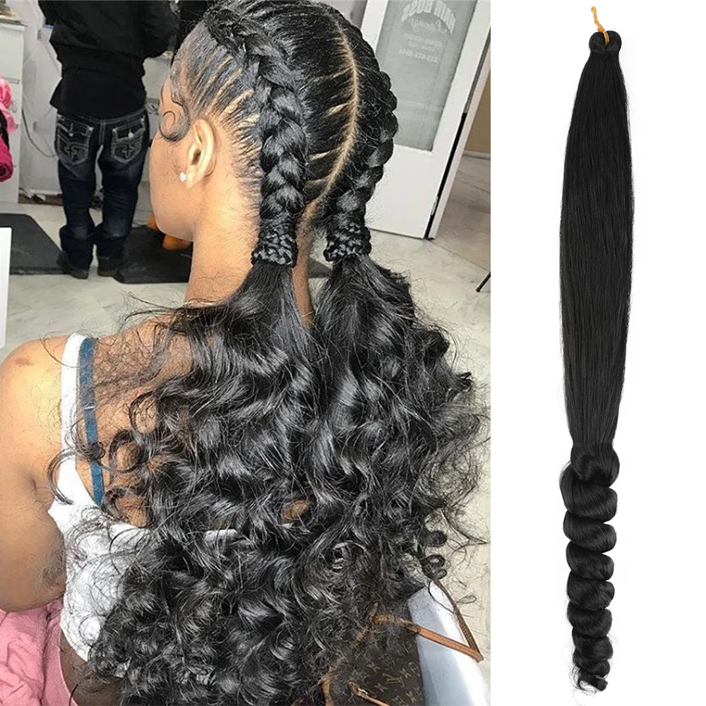 

Synthetic French Curly Pre-looped Bulk Spiral Twist Crochet Braids Loose Wave Ombre Braiding Hair Extensions Heat Resistant