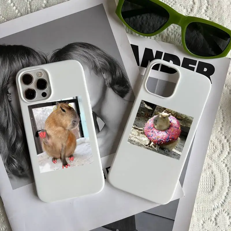 

Capybara Funny Animal Phone Case Candy Color for iPhone 14 11 12 13 mini pro X XS XR MAX Plus