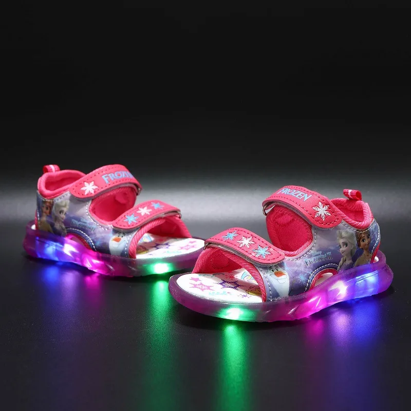 

Disney Children's LED Light Sandals Summer New Korean Frozen Children's Sandals Led Light Children's Beach Shoes