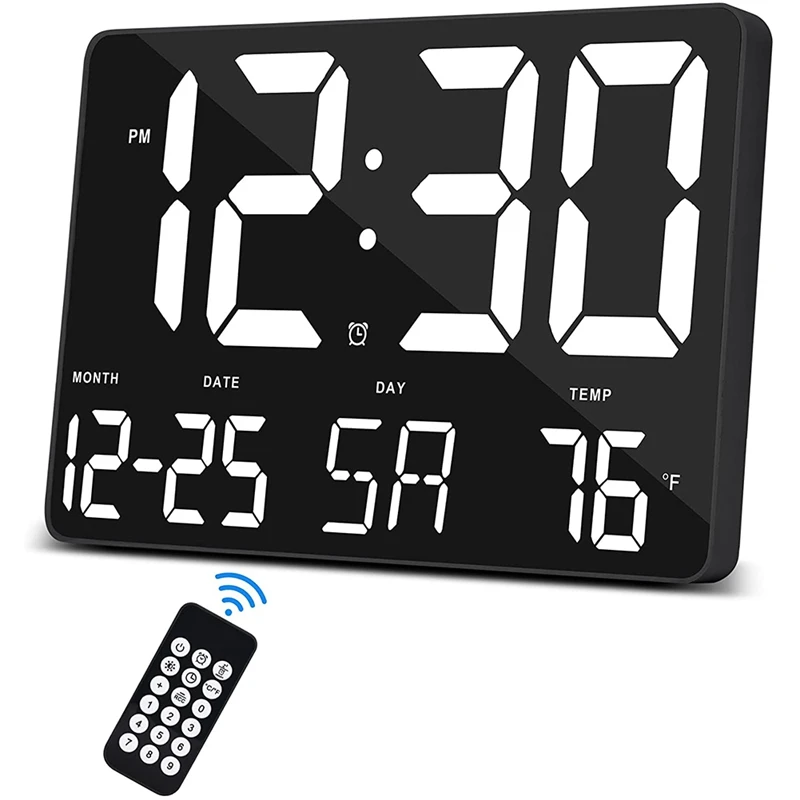 

Digital Clock Large Display,Digital Calendar Alarm Clock ,LED Oversized Wall Clock,Large Clock for Home Office