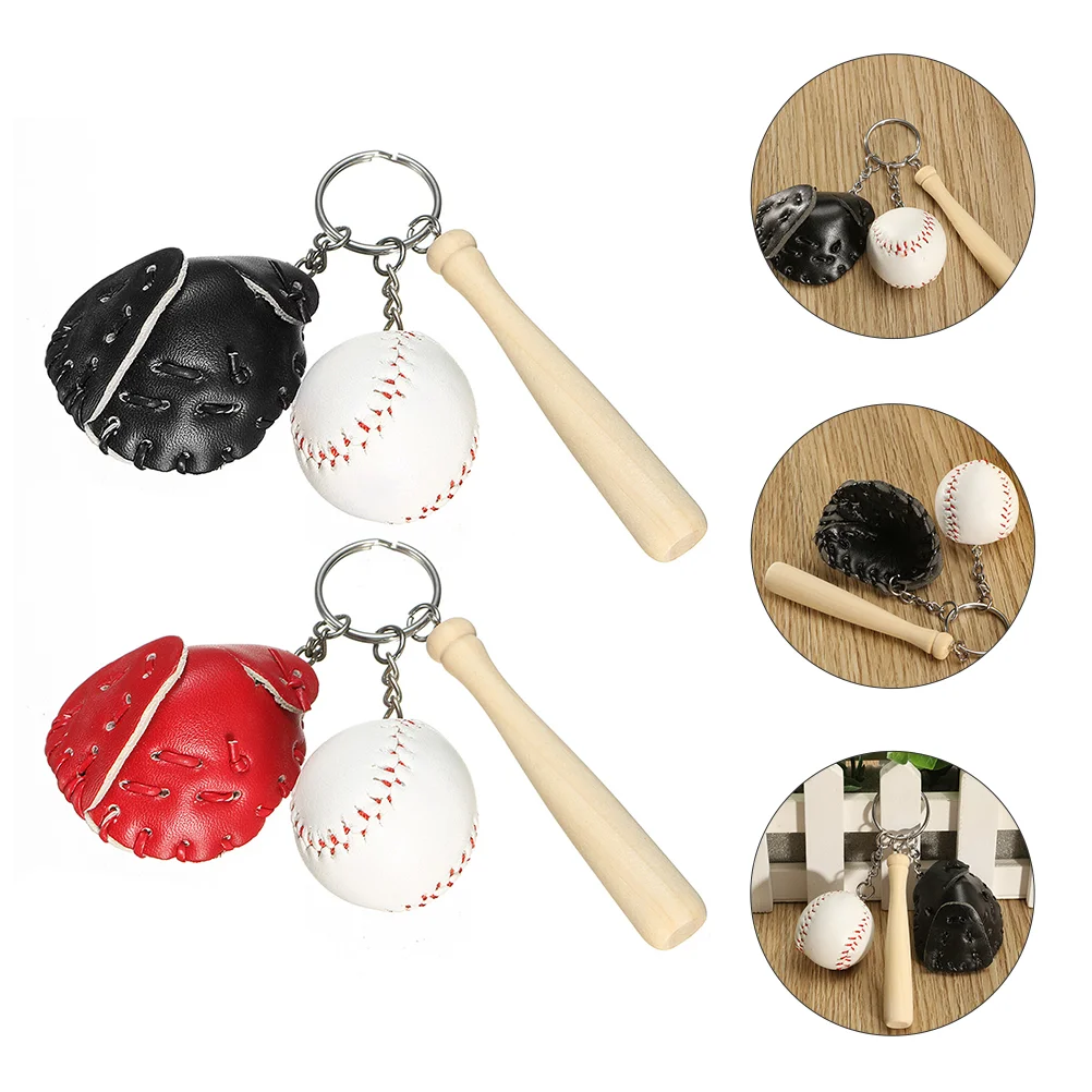 

2 Set Realistic Baseball Suit Key Chains Baseball Set Key Pendants Key Decors
