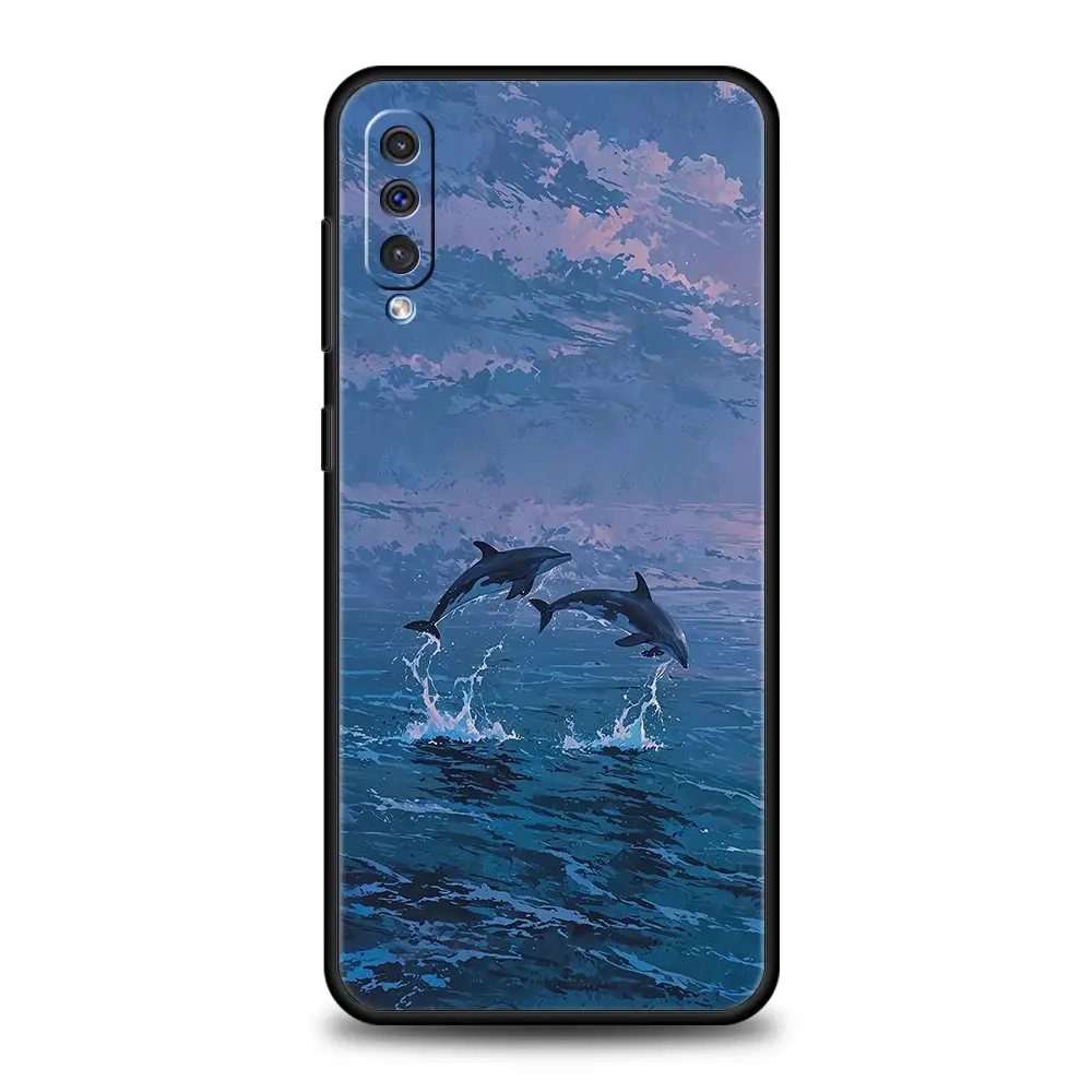 Фото Чехол для телефона Ocean Dolphin для Samsung A56 A36 A26 A54 A52 A24 A14 A50 A72 A70 A40 A20E A06 A12 A22 A34 A42 A32 A04s A16 5G Cover №2