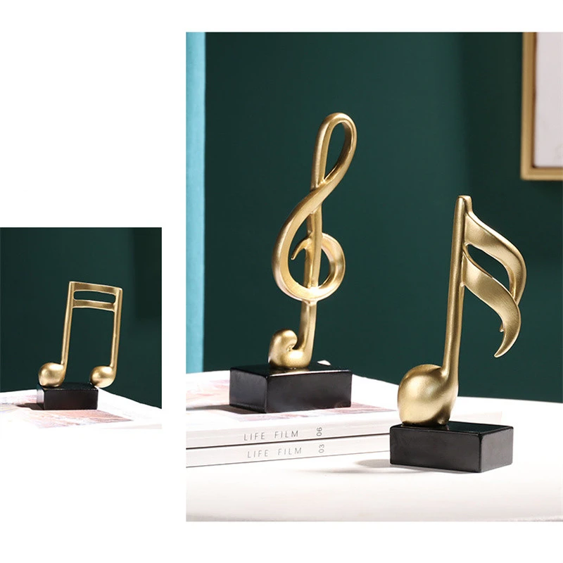 Light Modern Luxury Decorative Golden Creative Resin Musical Note Ornaments Home Decor