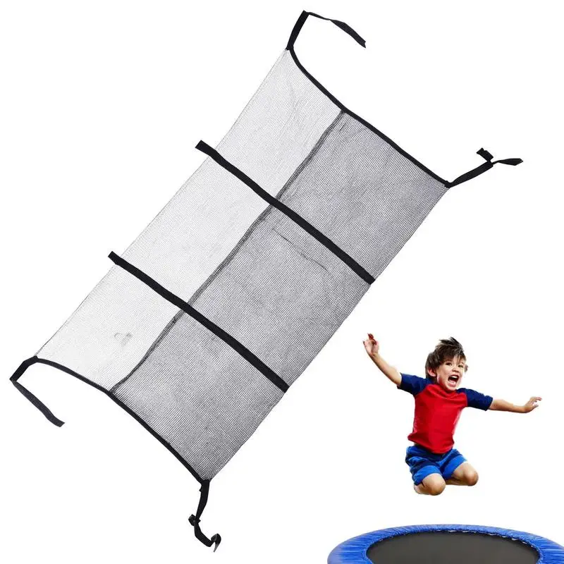 Foldable Trampoline Holder Storage Mesh Bag With 3 Compartment Bag For Toys Shoes Organizer Trampoline Hanging Mesh Pouch Bag