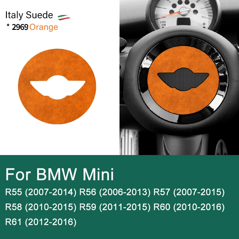 

Супер замша для Mini Cooper F54 F55 F56 F57 F60 R55 R56 R57 R58 R59 R60 R61 фланелевая наклейка на центральную крышку рулевого колеса автомобиля